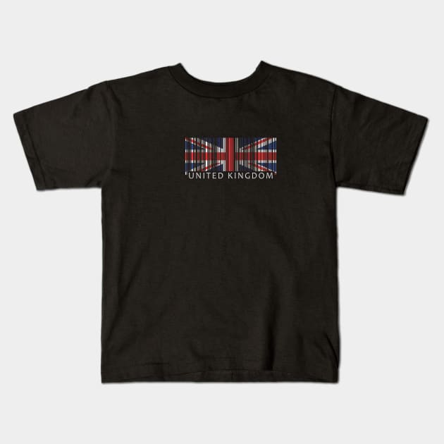 United Kingdom flag colors barcode Kids T-Shirt by Finji